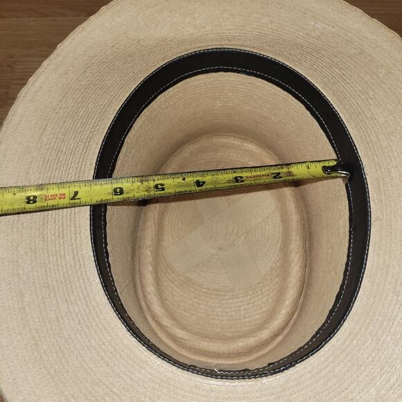 Vntg Mens Palm Leaf Hat Handcrafted Woven From Palm Leaves Maya Quiche Indians - Picture 7 of 7